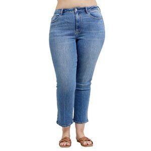 Judy Blue High Waist Ankle Straight Denim Jeans 18W Medium Blue 82714 NEW